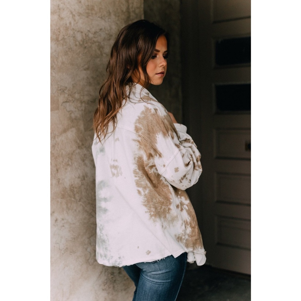 PRICE DROP RESTOCK! Tie Dye Utility Jacket in Toasted Coffee - Picture 9 of 10